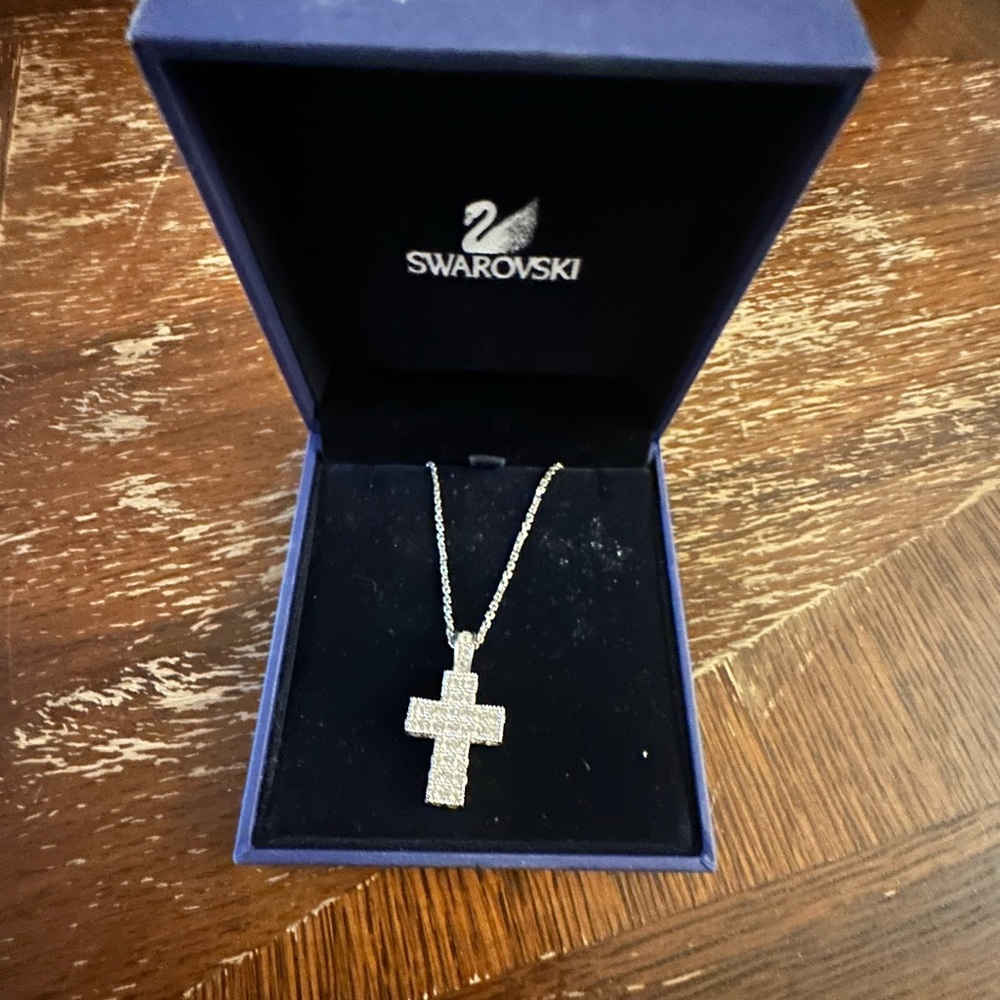 Swarovski Silver Classic Cross Necklace